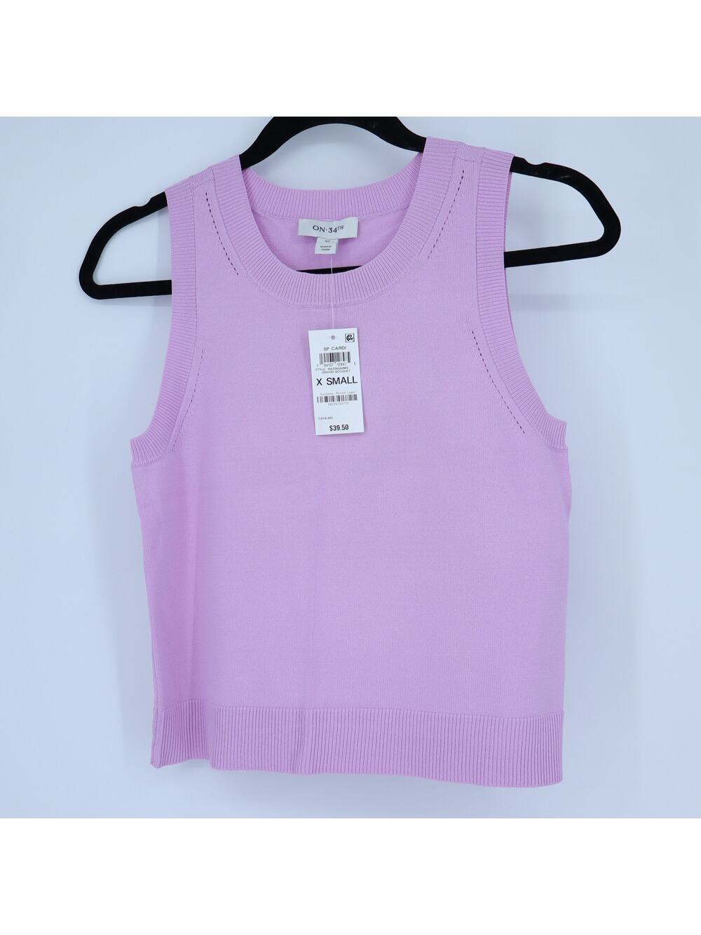 ON 34TH Sleeveless Sweater Tank NWT Orchid Bouquet Purple Pullover Women's XS